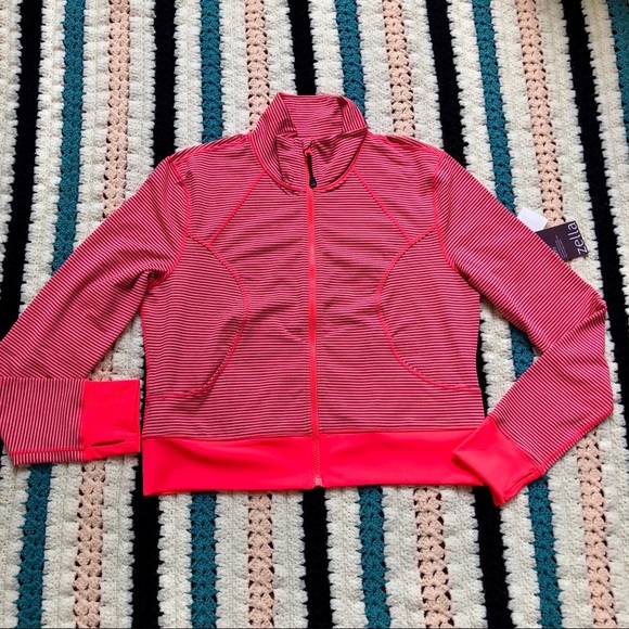 Zella 'On Point' Crop Active Jacket Bright Coral - Picture 6 of 8